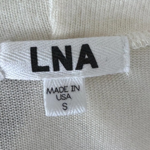 LNA Sweater Sz S Cutout Top Ivory Eggnog Brushed Soft Stretchy Comfy Sexy Shirt - Picture 7 of 9